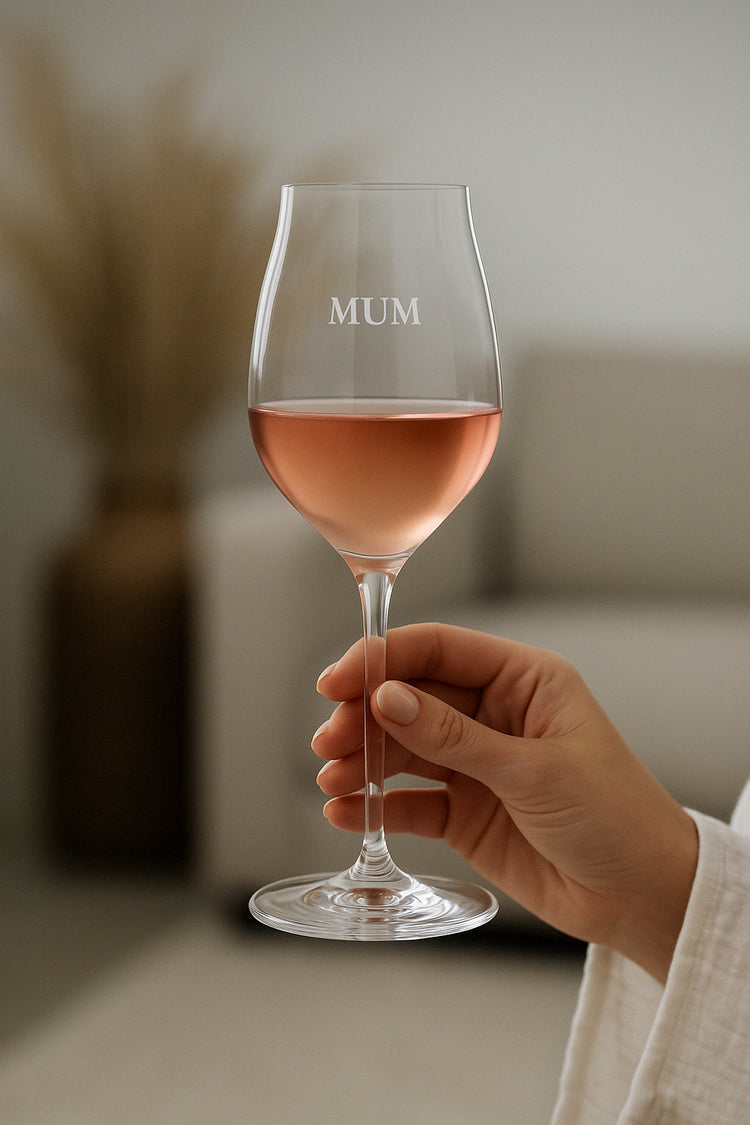 Engraved Wine Glass with MUM