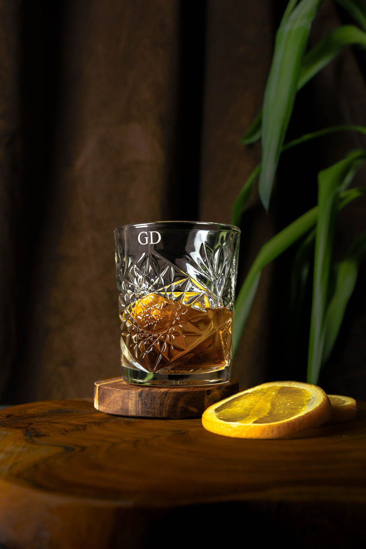 Engraved Whiskey Glass with initials
