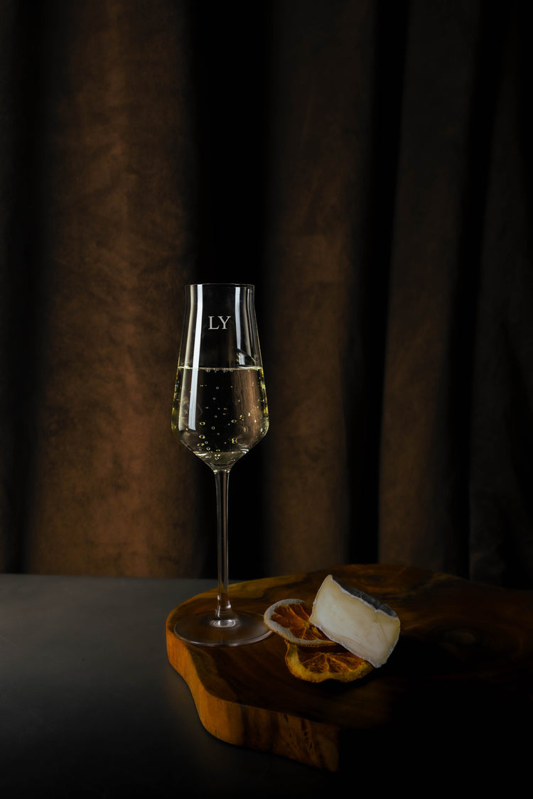 Single Lucy Champagne Flute engraved in initials