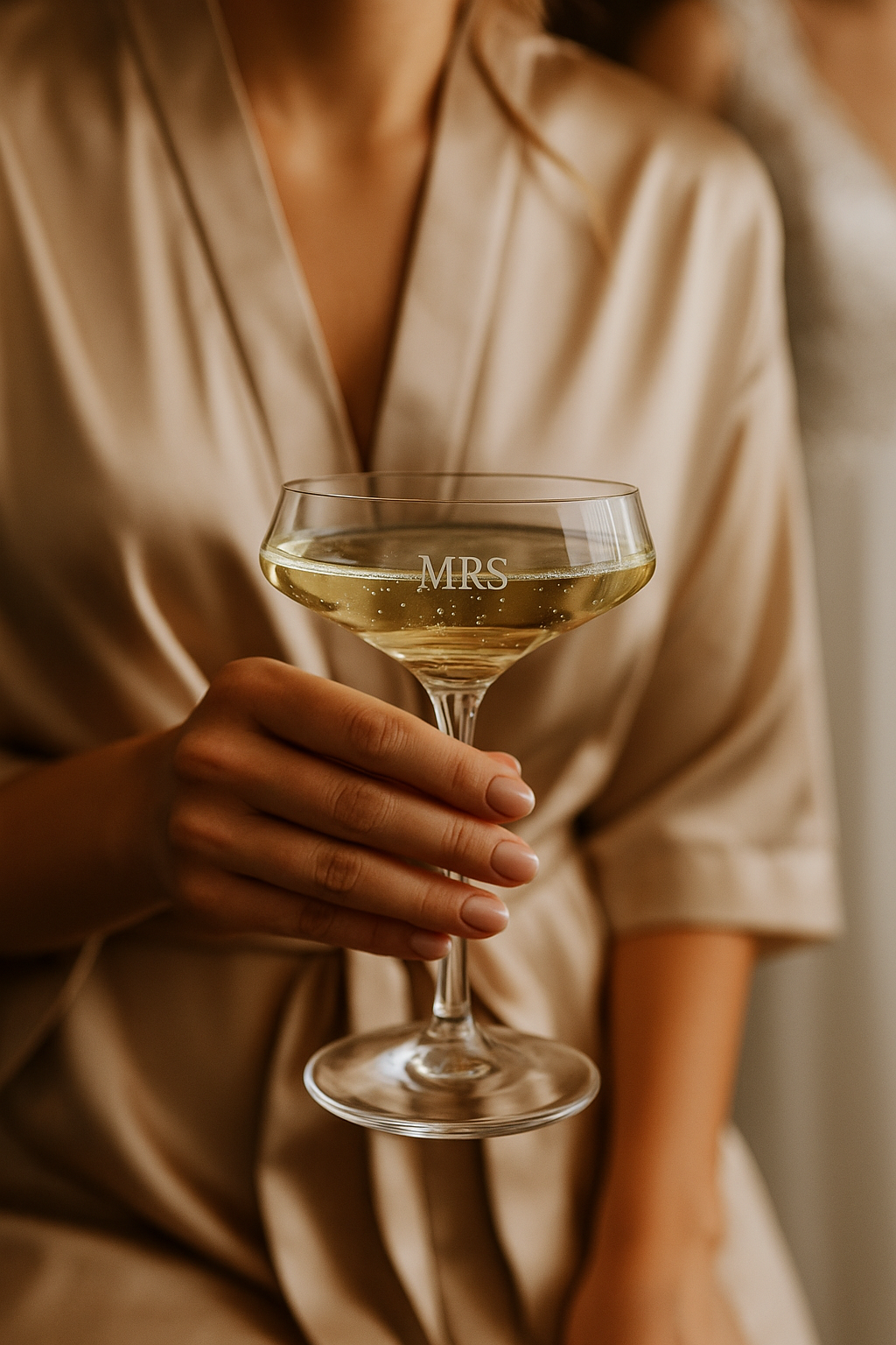 personalised champagne glass for bride