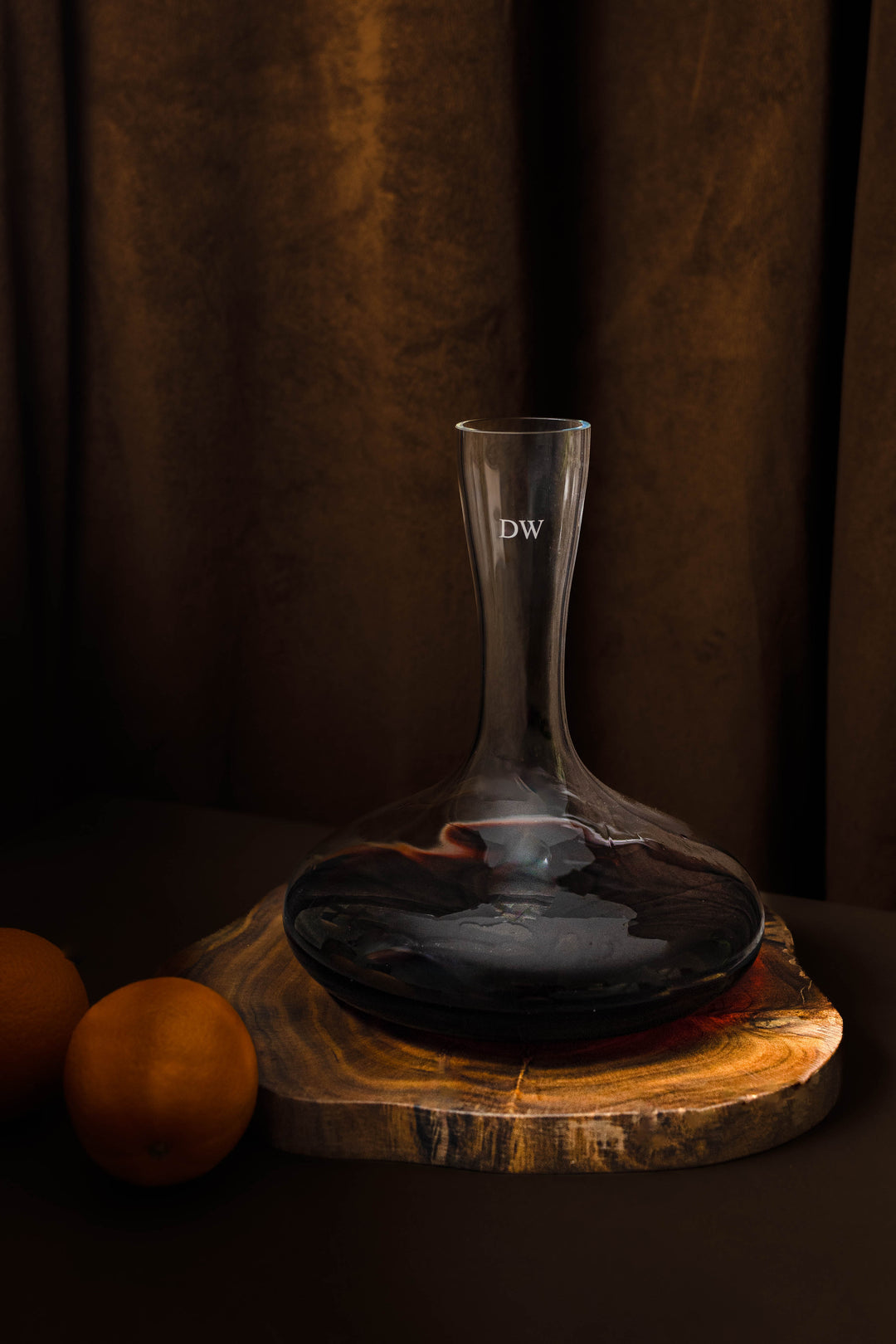 Personalised Wine Decanter with initials laser engraved