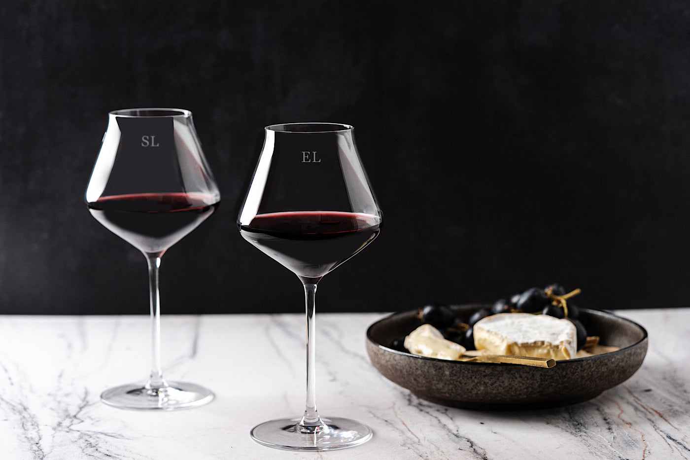 Personalised Ruby Red Wine Glass Set 