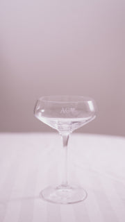 Engraved Martini Glass with initials and love heart