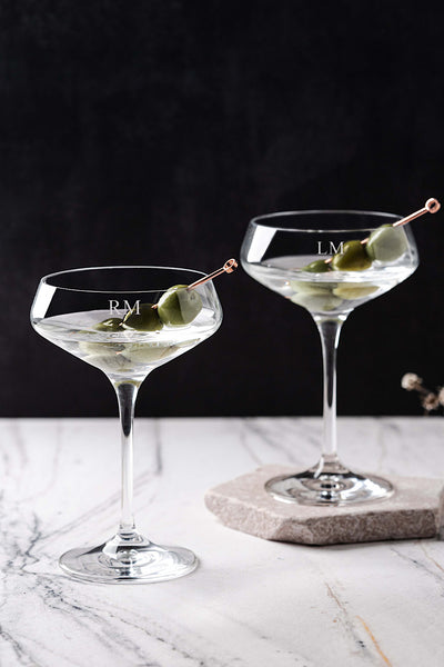 Nouvelle Glass Florence Martini Glass Set Personalised Glassware Engraved